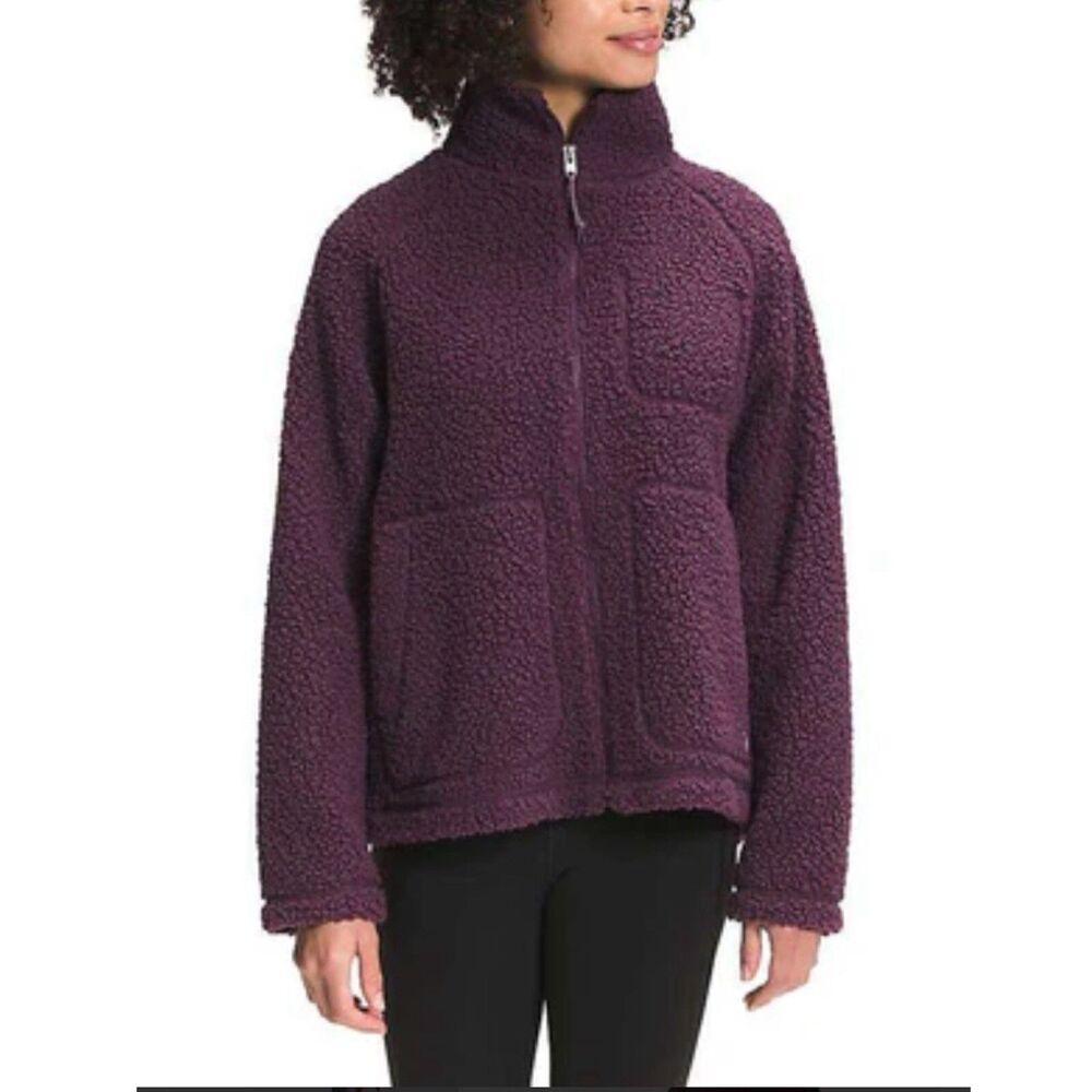 North Face Deep Fleece Jacket Sweater Women’s Sz L Ridge Soft Cozy Purple Oso